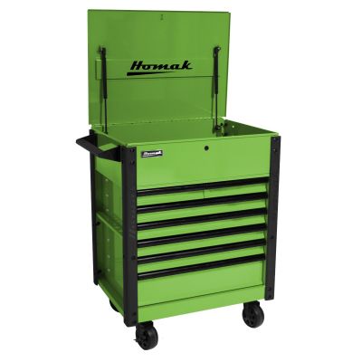 HOMLG06035247 image(0) - Homak Manufacturing 35 in. Pro Series 7-Drawer Service Cart, Green