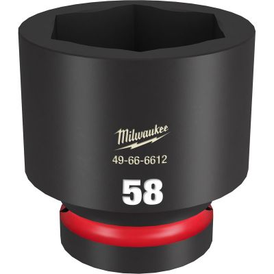 MLW49-66-6612 image(0) - Milwaukee Tool SHOCKWAVE Impact Duty 1"Drive 58MM Standard 6 Point Socket