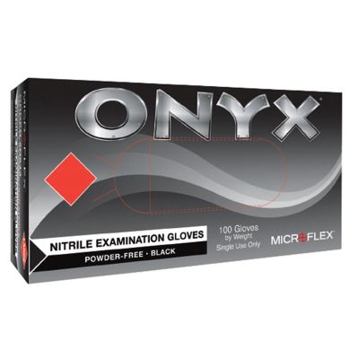 MFXN643 image(0) - Microflex ONYX BLACK NITRILE EXAM GLOVES LG. 100PK