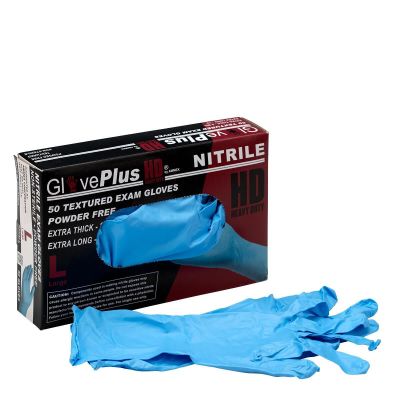 FAO90878 image(0) - First Aid Only Nitrile Exam Gloves Heavy Duty (8 mil thickness) Large 50/box