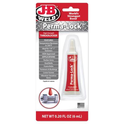 JBW27106 image(0) - J-B Weld Perma-Lock 6 ml. RED threadlocker