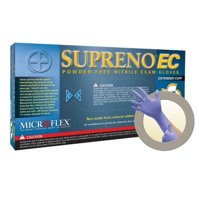 MFXSEC375XL-CASE image(0) - MICROFLEX SUPRENO EXT CUFF PF NITRILE GLOVES XL