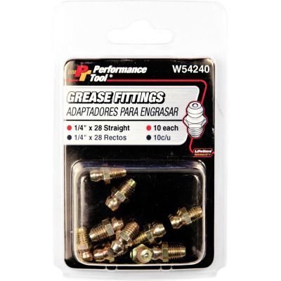 WLMW54240 image(0) - Wilmar Corp. / Performance Tool 10PK 1/4-28 Grease Fittings