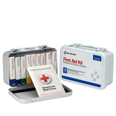 FAO240-AN image(0) - First Aid Only 10 Unit First Aid Kit Metal Case