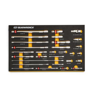 KDT86523 image(0) - Gearwrench 29 Pc. 1/4", 3/8", 1/2" Drive Chrome Tool Accessories Set