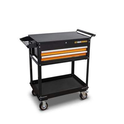 KDT83167 image(0) - GearWrench GearWrench 32 in. 2-Drawer Black and Orange Utility Cart