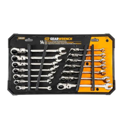 KDT85141 image(0) - GearWrench 14 PIECE SAE METRIC FLEX-HEAD COMBI RATCHE