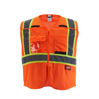 MLW48-73-5177 image(0) - Class 2 Breakaway High Visibility Orange Mesh Safety Vest - 2XL/3XL (CSA)