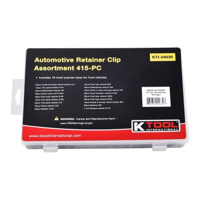 KTI04630 image(0) - K Tool International Automotive Retainer Clip Assortment 415pc