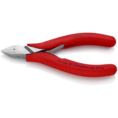 KNP7741115 image(0) - KNIPEX 4 1/2IN DIAGONAL CUTTING NIPPERS