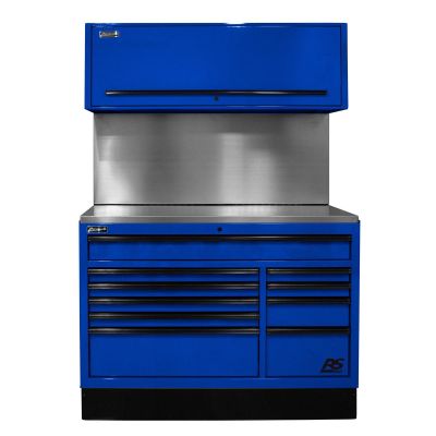 HOMBLCTS54001 image(0) - 54 in. CTS Centralized Tool Storage with Solid Back Splash Set, Blue
