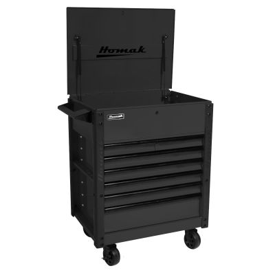 HOMBK06035247 image(0) - Homak Manufacturing 35 in. Pro Series 7-Drawer Service Cart, Black