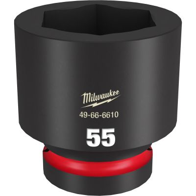 MLW49-66-6610 image(0) - Milwaukee Tool SHOCKWAVE Impact Duty 1"Drive 55MM Standard 6 Point Socket
