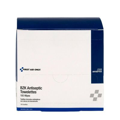 FAOJ308 image(0) - First Aid Only BZK Antiseptic Wipes 100/box