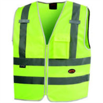 SRWV1025160U-L image(0) - Pioneer Pioneer - Multi-Pocket Safety Vest - Hi-Vis Yellow/Green - Size Large