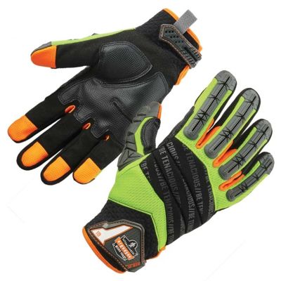 ERG17684 image(0) - Ergodyne 924 L Lime Hybrid Dorsal Impact-Reduce Gloves