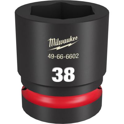 MLW49-66-6602 image(0) - Milwaukee Tool SHOCKWAVE Impact Duty 1"Drive 38MM Standard 6 Point Socket