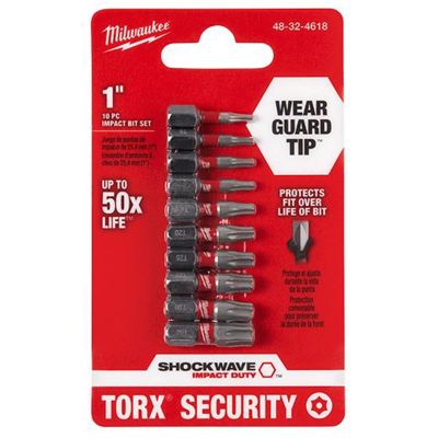 MLW48-32-4618 image(1) - Milwaukee Tool 10-Piece SHOCKWAVE Impact Torx® Security Insert Bit Sets (3 Pack)