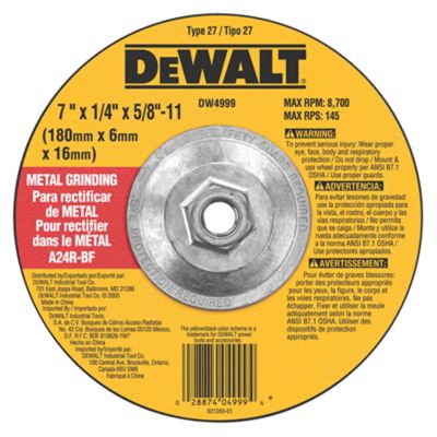 DWTDW4999 image(0) - 7"X1/4"X5/8" 11 DCW METAL
