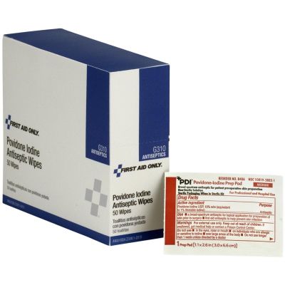 FAOG310-002 image(0) - First Aid Only PVP Iodine Wipes 50/box