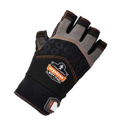 ERG17692 image(0) - Ergodyne 900 S Black Half-Finger Impact Gloves