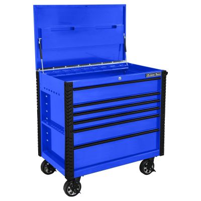 EXTEX4106TCBLBK image(0) - Extreme Tools 41 in. 6-Drawer Tool Cart w/Bumpers, Blue w/Black-