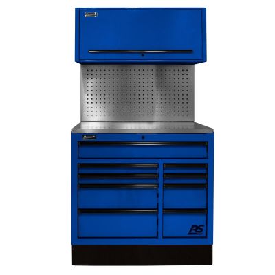 HOMBLCTS41002 image(0) - 41 in. Centralized Tool Storage(CTS) Set includes Roller Cabinet,Canopy,Support Beams,Base Guard, Stainless Steel Top, Leg Levelers, and Tool Board Back Splash