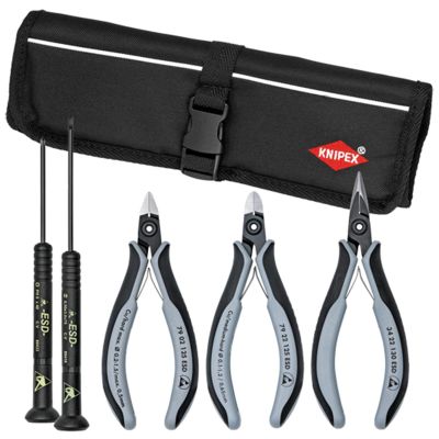 KNP9K008011US image(0) - KNIPEX 5-Piece Professional ESD Electronic Tools Set