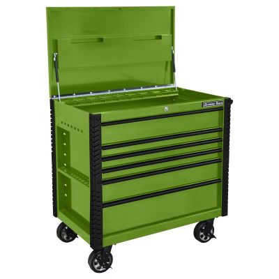 EXTEX4106TCGNBK image(0) - Extreme Tools 41 in. 6-Drawer Tool Cart w/Bumpers, Lime Green w/
