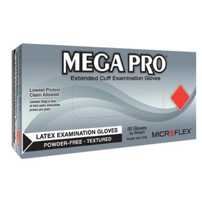 MFXL853 image(0) - Microflex MEGA PRO EXT CUFF LATEX EXAM GLOVES BOX/50 LARGE