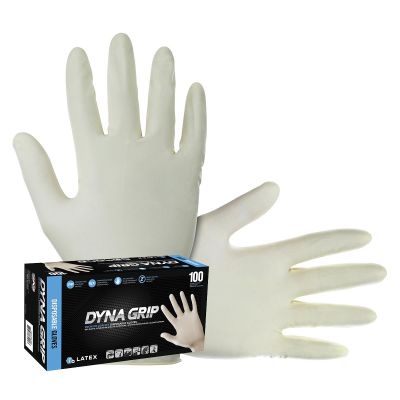 SAS650-1001 image(0) - SAS Safety 100-pk of Dyna Grip PF Latex Disp. Gloves, S