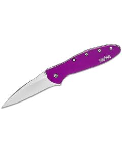 KER1660PUR image(0) - Kershaw Leek Assisted Open Liner Lock Drop Point Blade EDC Folding Pocket Knife - Purple