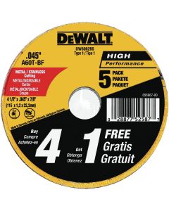 DeWalt 4-1/2 in. Type 1 Metal Cutting Wheels (Pack of 5)