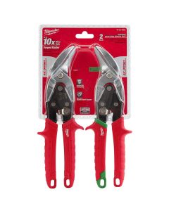 MLW48-22-4523 image(0) - Milwaukee Tool 2-PC OFFSET AVIATION FORGED BLADE SNIP L/R SET
