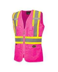 SRWV1021840U-L image(0) - Pioneer Pioneer - Women's Custom Fit Hi-Vis Mesh Back Safety Vest - Pink - Size Large