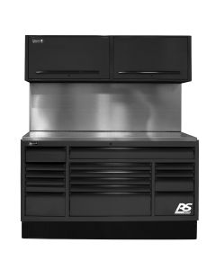 HOMBKCTS72001 image(0) - 72 in. CTS Centralized Tool Storage with Solid Back Splash Set, Black
