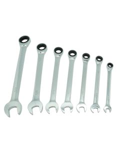 KTI45400 image(0) - K Tool International 7 Piece SAE Ratcheting Wrench Set
