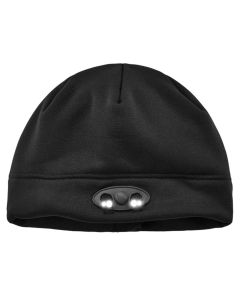 ERG16803 image(0) - Ergodyne 6804 Black Skull Cap Beanie Hat with LED Lights