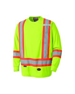 SRWV1051260U-2XL image(0) - Pioneer Pioneer - Birdseye Long-Sleeved Safety Shirt - Hi-Viz Yellow/Green - Size 2XL