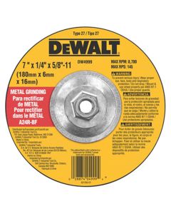 DWTDW4999 image(0) - DeWalt 7"X1/4"X5/8" 11 DCW METAL