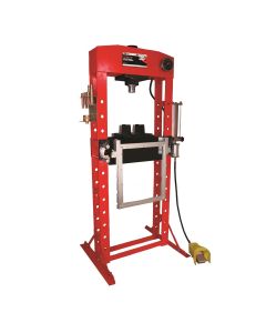 INT852ASD image(0) - American Forge & Foundry AFF - Shop Press - 30 Ton Capacity - Foot Operated Air Motor/Manual Pump W/ Hydraulic Ram - Built In Polycarbonate Press Guard - 10 pc  Pin & Bearing Press Adapter Set Included - SUPER DUTY