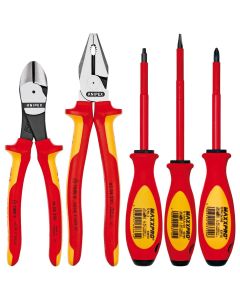 KNP9K989821US image(0) - KNIPEX 5PC PLIERS/SCREWDRR TOOL SET-1,000V INSLTD