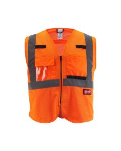 MLW48-73-5115 image(0) - Class 2 High Visibility Orange Mesh Safety Vest - S/M