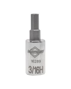 MAY16289 image(0) - Mayhew Mayhew 3/16-Inch Tamper SAE Hex Short Insert Socket Bit, 1/4-Inch Drive