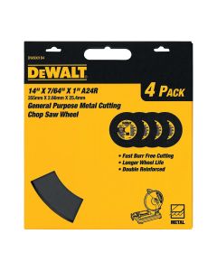 DWTDW8001B4 image(0) - DeWalt 14"X7/64"X1" HP CHOP SAW WHL 4PK