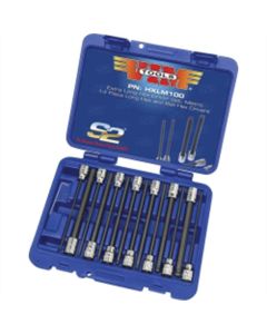 VIMHXL100 image(0) - 14-Piece 3/8 in. Square Drive Fractional SAE Extra Long Hex and Ball Hex Driver Set