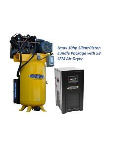 EMXESP10V080V1PK image(0) - EMAX EMAX Silent Industrial Plus 10 HP 1-Phase 80 gal. Vertical Compressor with 58 CFM Dryer Bundle-With Pressure Lube Pump