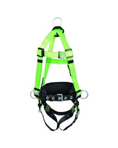 SRWV8255212 image(0) - PeakWorks - Contractor Harness with Positioning Belt - Grommeted Leg Straps - 3D - Class AP - Size M