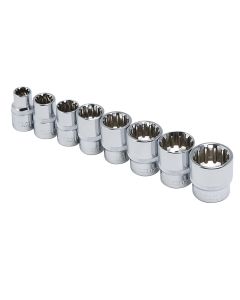 TIT15203 image(0) - TITAN 8-PC 3/8" DR SAE SPLINE SOCKET