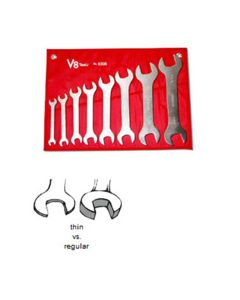 V8T8308 image(0) - V-8 Tools 8PC SUPER THIN WRENCH SET, SAE